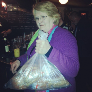 what mums look like with bags of raffled meat